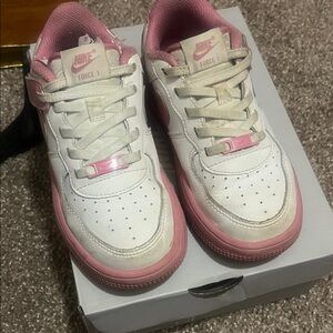 Nike Kids' White and Pink Sneakers